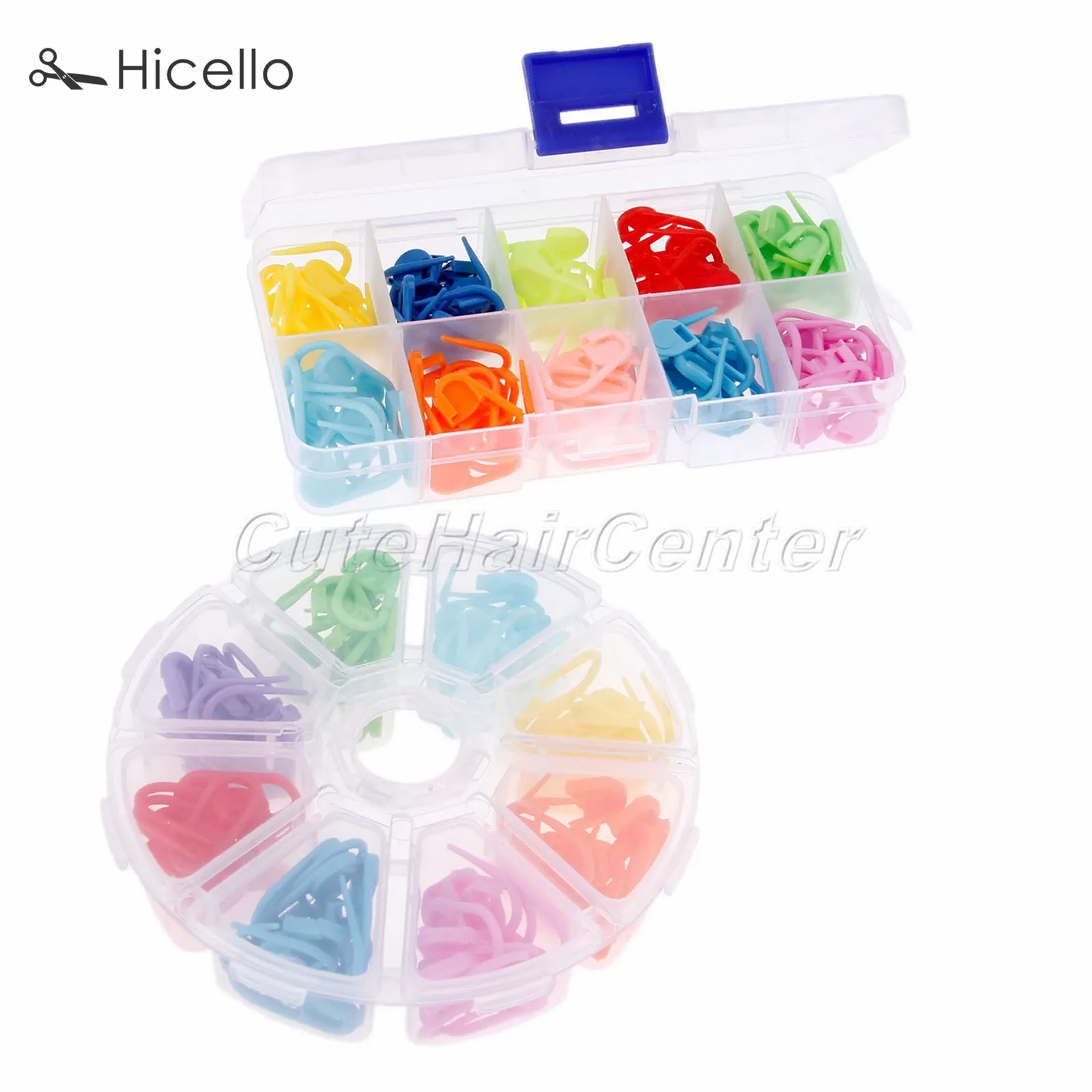 120pcs/104pcs Knitting Crochet Mixed color Plastic Locking Stitch Markers Holder Mini Case Accessories Hicello | Дом и сад