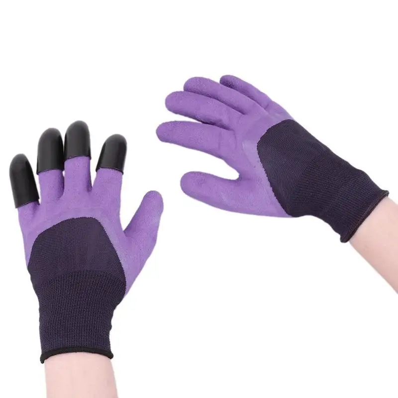 1 пара садовые перчатки для копки для садоводства Рабочие резиновые перчатки Genie с 4 напальчники из АБС-пластика садовые инструменты для копания
