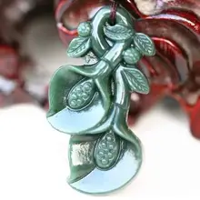 И резные нефрит(нефрит) Цветущая нефритовая подвеска с сертификатом