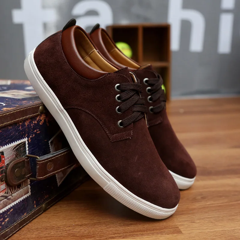 brown leather canvas shoes