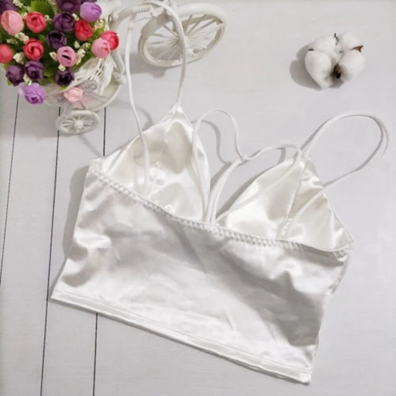 

Women Vest Crop Top Ladies Party Cotton Strappy Bralette Bra Bustier Tank Top