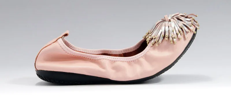 Women Shoes Flats Genuine Leather Women's Moccasins Tassel Slip On Female Footwear Pink Black Loafers Soft Leisure Ballet Flats (17)