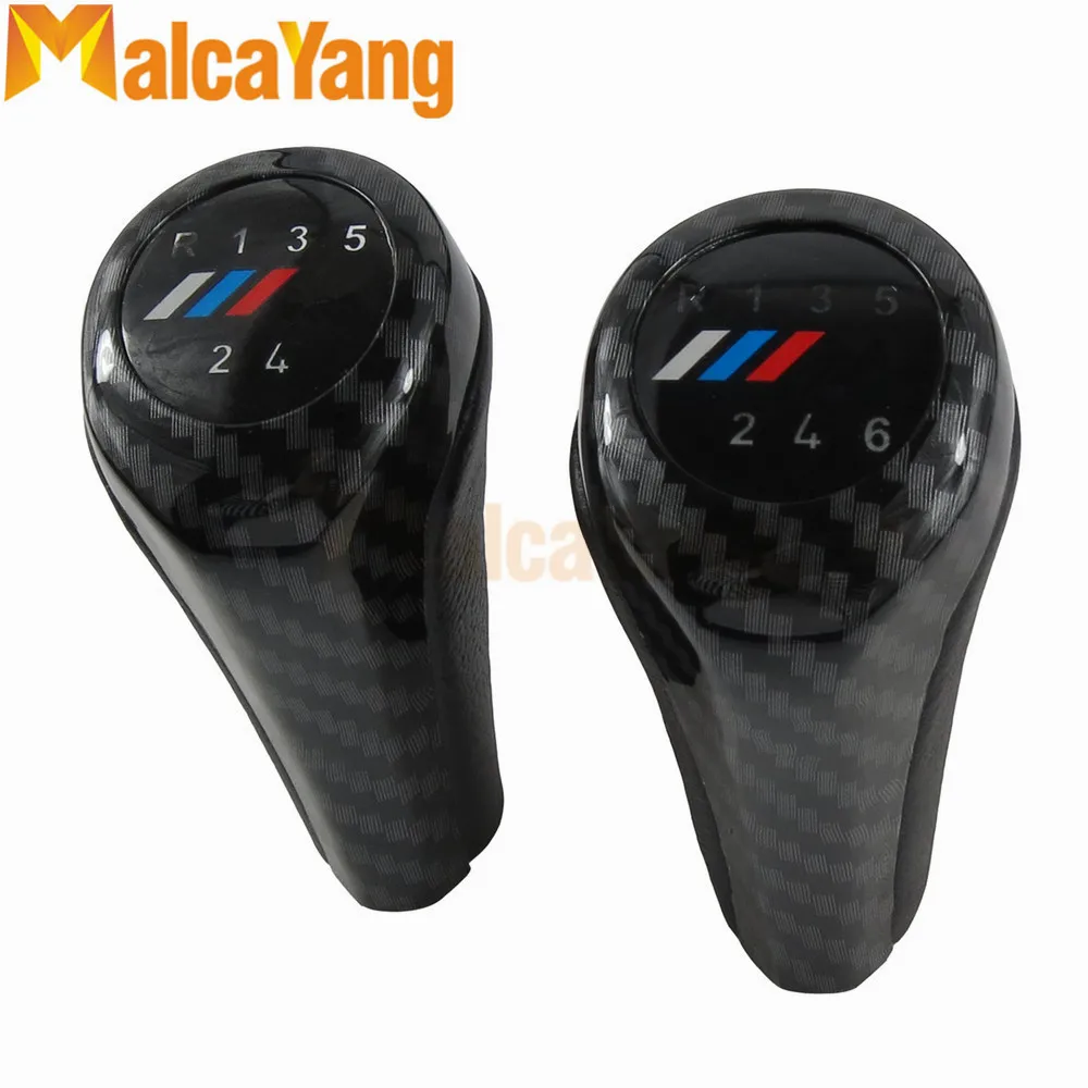 

Carbon Fiber 5 6 Speed Manual Gear Stick Shift Lever With M Logo For BMW E30 E32 E34 E36 E38 E39 E46 E53 E60 E63 E83 E84 E87 E90