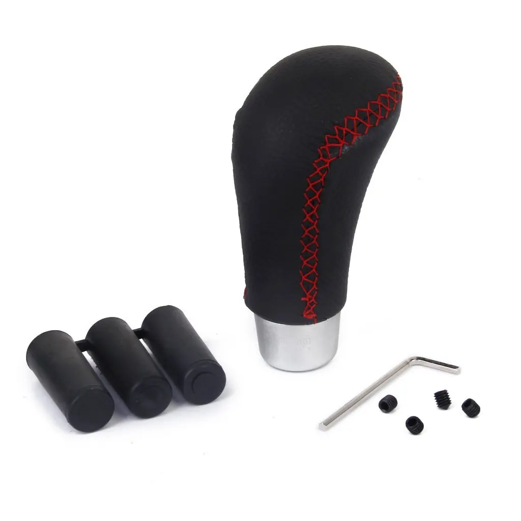 Universal Car Gear shift Knob Manual Shifter knob Black + Redin Gear