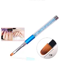New1pcs Nail Art Brush Pen Rhinestone Diamond Metal Acrylic Handle Carving Powder Gel Liquid Salon Liner Nail Brush xgrj