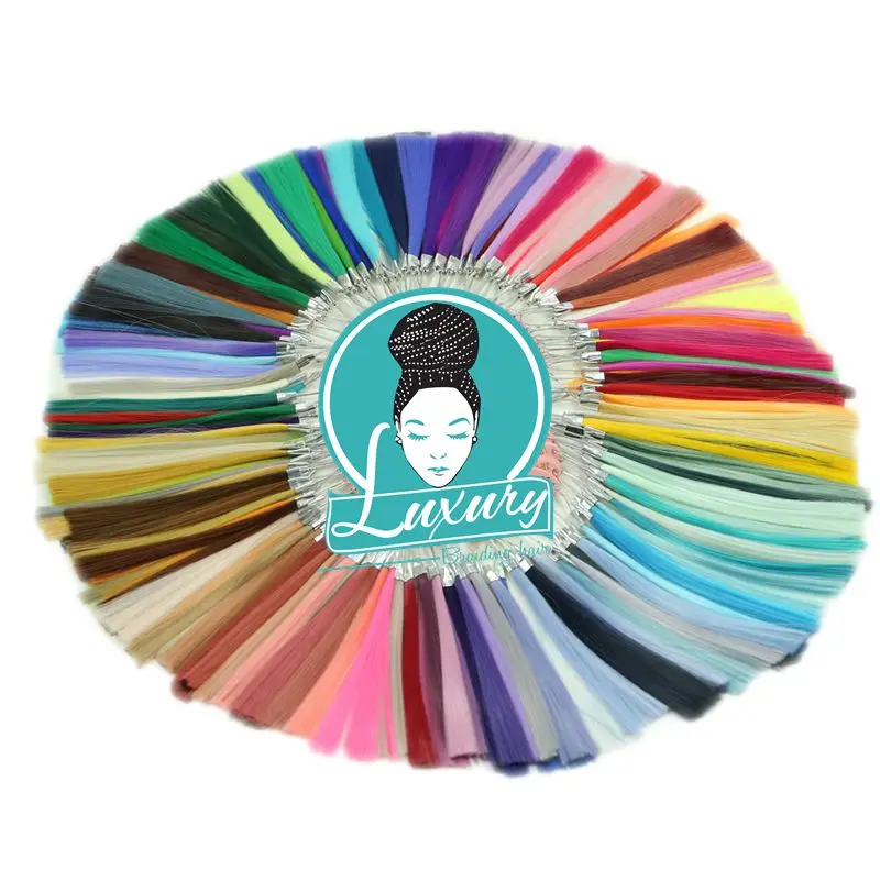 

Luxury For Braiding Henlon High Temperature 154 Colors Synthetic Color Ring Chart Palette for Custom Ombre Braiding Hair