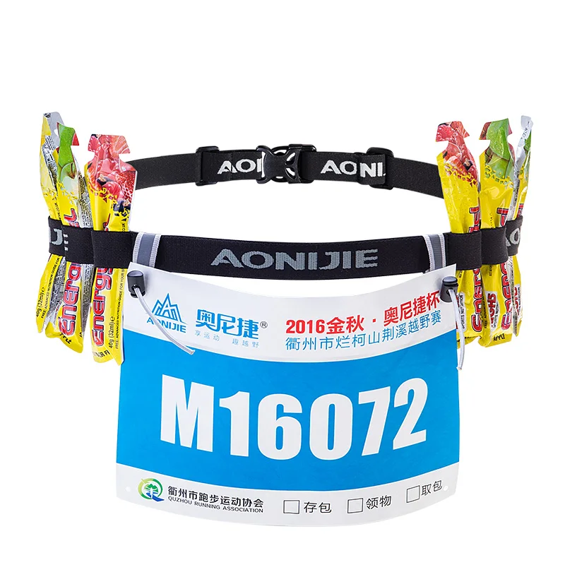 AONIJIE унисекс бег гонка номер поясная сумка на талию держатель слюнявчика для триатлона для марафона, велоспорта мотор с 6 гелевыми петлями
