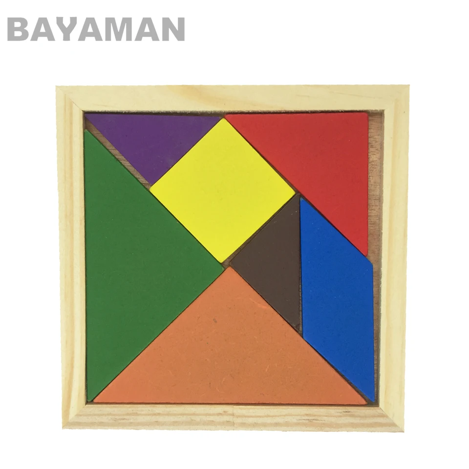 Деревянная головоломка Tangram из 7 частей Интеллектуальные развивающие игрушки