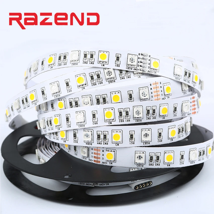 cheap DC24V RGBW led strip light 5050 SMD 12mm PCB 5M 60leds m led flexible tape rope stripe light RGBWW RGB warm white Newest