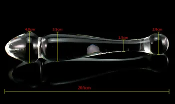 20.5*4cm double glass dildo two colors choose Cool stimulus penis sex toys for woman sex toys dildo glass sex products anal toys 3