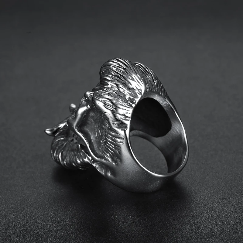 old gentlement beard skull rings for men women (4)