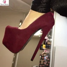 Оригинальные популярные женские туфли-лодочки с круглым носком; обувь на тонком высоком каблуке; женские туфли-лодочки; цвет винный, красный; женская обувь; большие размеры 4-20
