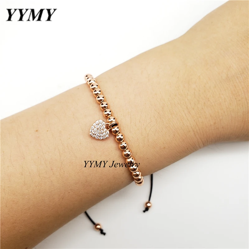 2018 Новый Micro Pave CZ Прекрасный браслет кулон сердце веревки бусы Красота Coloful