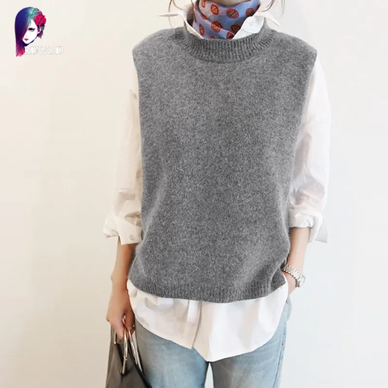 2017 Spring Cashmere Vest Women Korean Sleeveless O Neck