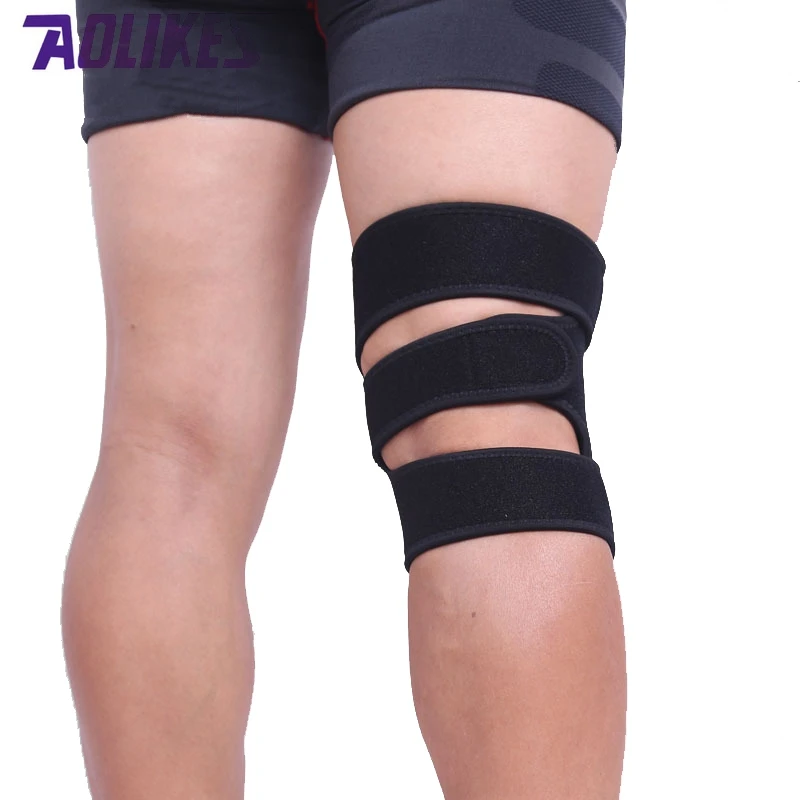 AOLIKES 1 قطع الرياضة دعامة الركبة دعم للكرة الطائرة ركوب الدراجات المشي لمسافات طويلة الركبة وسادة الينابيع دعم حامي rodillera