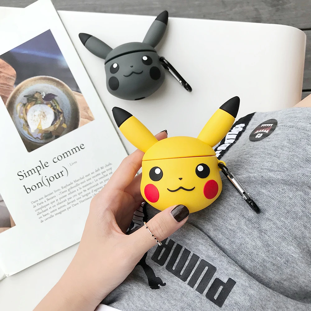 LinXiang милые Мультяшные карманные монстры Pokemons 3D Пикачу Bluetooth наушники силиконовый защитный чехол для Apple Airpods 1 2