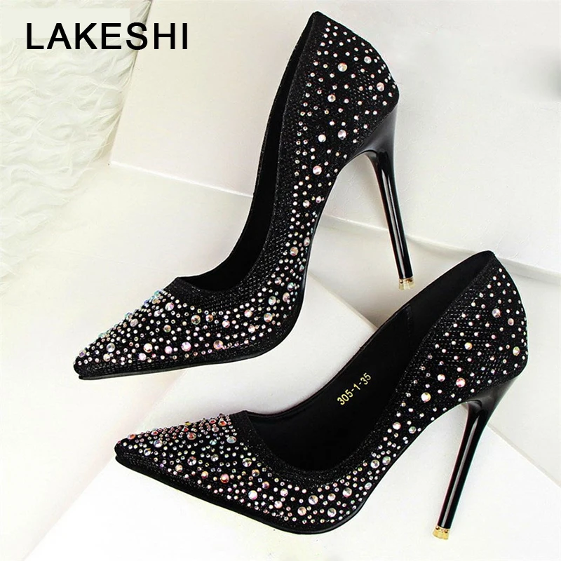 Buy Women Pumps Diamond High Heels Shoes Women Classic