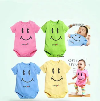

Newborn short sleeve romper summer baby rompers cotton clothes jumpsuit