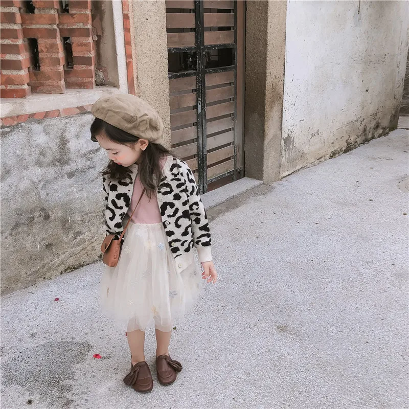 Cabolsa para o Bebê Bonito da Forma Primavera Nova Chegada Estilo Coreano Algodão All-match Manga Longa Leopardo-impresso Camisola Meninas 2020 6 all-match manga longa leopardo-impresso camisola casaco para