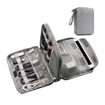 

Double layer Oxford Fabric Fashion Digital Packet Data Line Earplugs Charge Treasure Mobile Power Storage Bag Travel Accessories