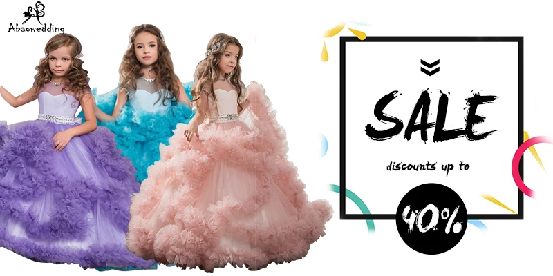 fancy little girls pageant dresses 2-12 years princess party dresses for girls mesh flower dress long kids puffy ball gowns