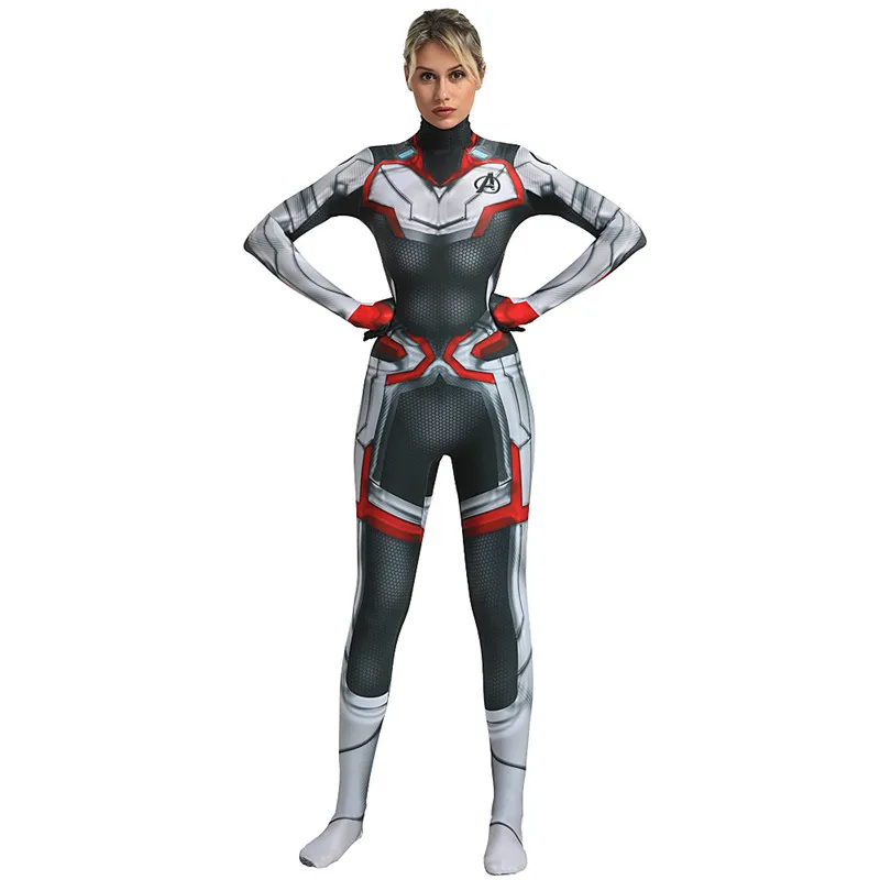 Avengers 4 Endgame Costume Quantum Realm Cosplay Jumpsuit Superhero Captain America Zentai Bodysuit Halloween Outfit Kids Adult
