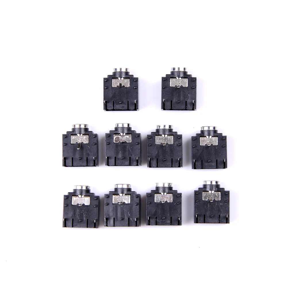 

Black 10 Pcs 3 Pin PCB Mount Female 3.5mm Stereo Jack Socket Connector Right Angle PCB Mounting