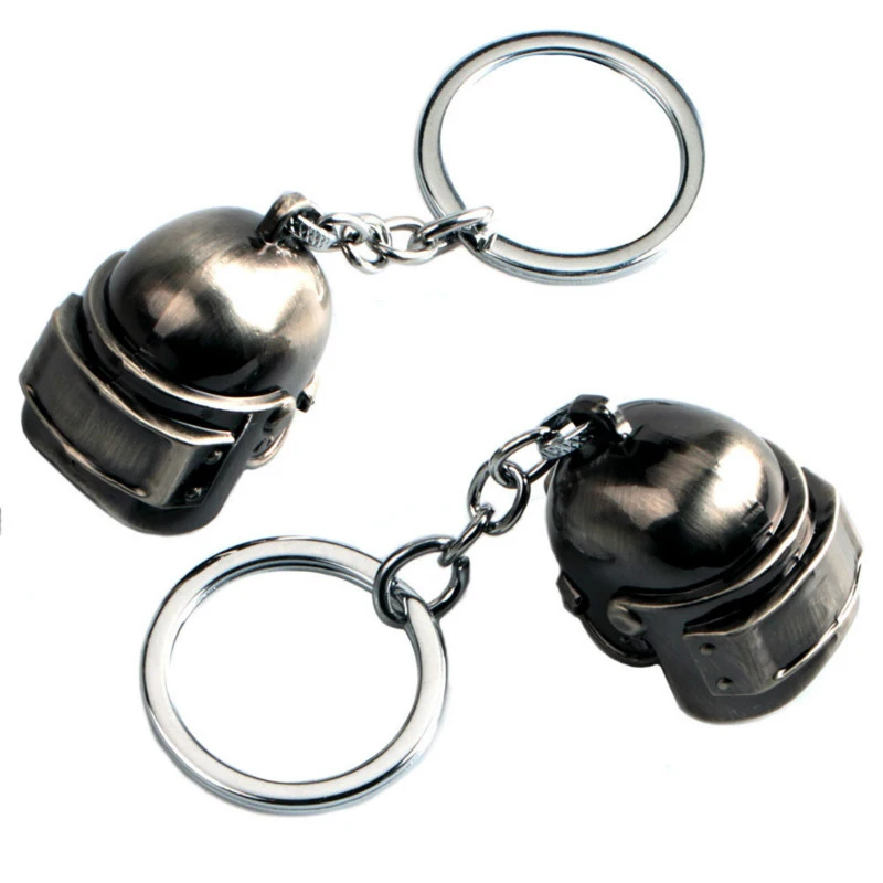 

PUBG Playerunknown's Battlegrounds Cosplay Keychain Keyrings 3 Levels Helmet Alloy Prop