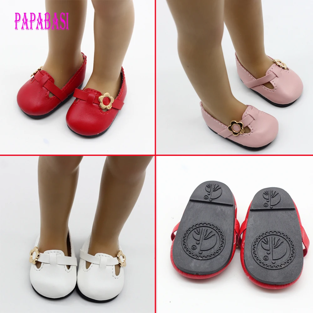 

Hot 2016 new style popular "18 inch heels American girl doll shoes PU leather shoes