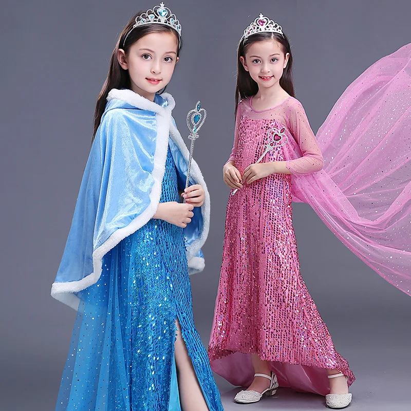 2018 Kinderen Fancy Meisjes Sneeuwvlok Fantasia Elsa Kostuum Kinderen Carnaval Party Snow Queen Sequin Jurk Baby Meisje Winter Kleding 2018 Kinderen Fancy Meisjes Sneeuwvlok Fantasia Elsa Kostuum Kinderen Carnaval Party Snow Queen Sequin Jurk Baby Meisje Winter Kleding
