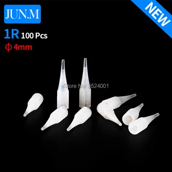 

100Pcs Eyebrow Tattoo Needle Tips For Permanent Makeup Plastic Tattoo Caps Matched For 1R Needles
