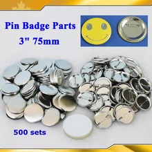 500 компл. " 75 мм профессиональный все Сталь Знак Button Maker Булавки задней металлической Булавки сзади Кнопка питания материалы
