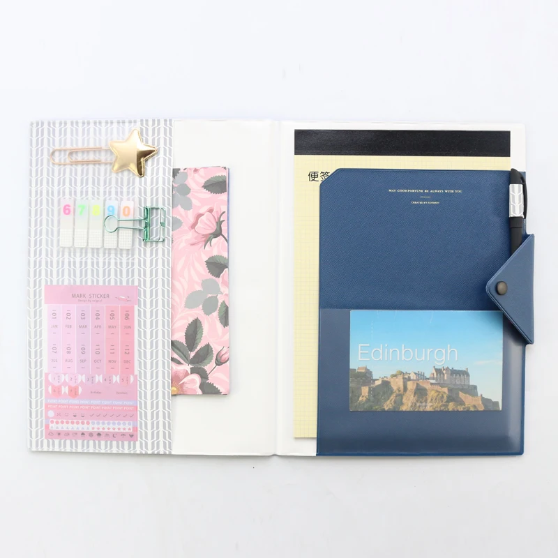 Domikee A4 large Korea leather cute office school document organzier folder stationery,fine candy student paper clipboard holder