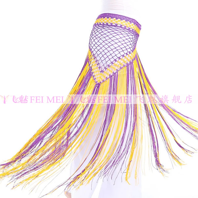 Племенные пояса женский танец живота костюм Талия цепь двойной цвет Аргентина треуголный набедренный шарф длинный Цыганская юбка пояс с кисточками