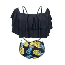 Geteilter Badeanzug des Badeanzugs der Badeanzugfrauen hohen Tail des flachen Winkels weiblicher