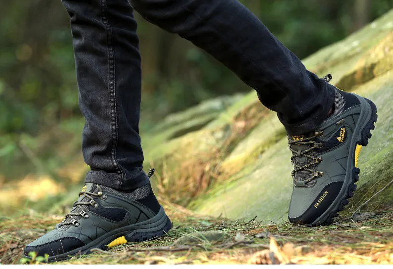 Men Hiking Shoes Waterproof Anti-Skid Outdoor Trekking Shoes High Quality Climbing Sneakers Man Sports Shoes Plus Size 39~47 (18)