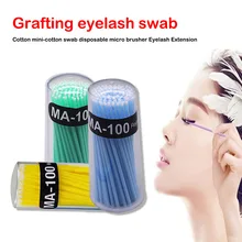 100 шт./упак. микро щетки одноразовые Microbrush аппликаторы для ресниц для наращивания удалить накладные ресницы ватный тампон