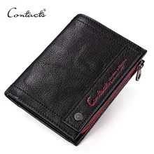 CONTACT'S Новинка маленкое портмоне из натуральной кожи сзастежками молния с отделениями для карт и денег