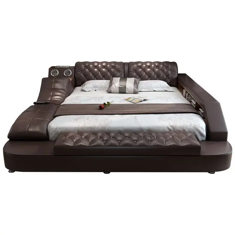 

Simple modern master bedroom Multi-function massage leather bed