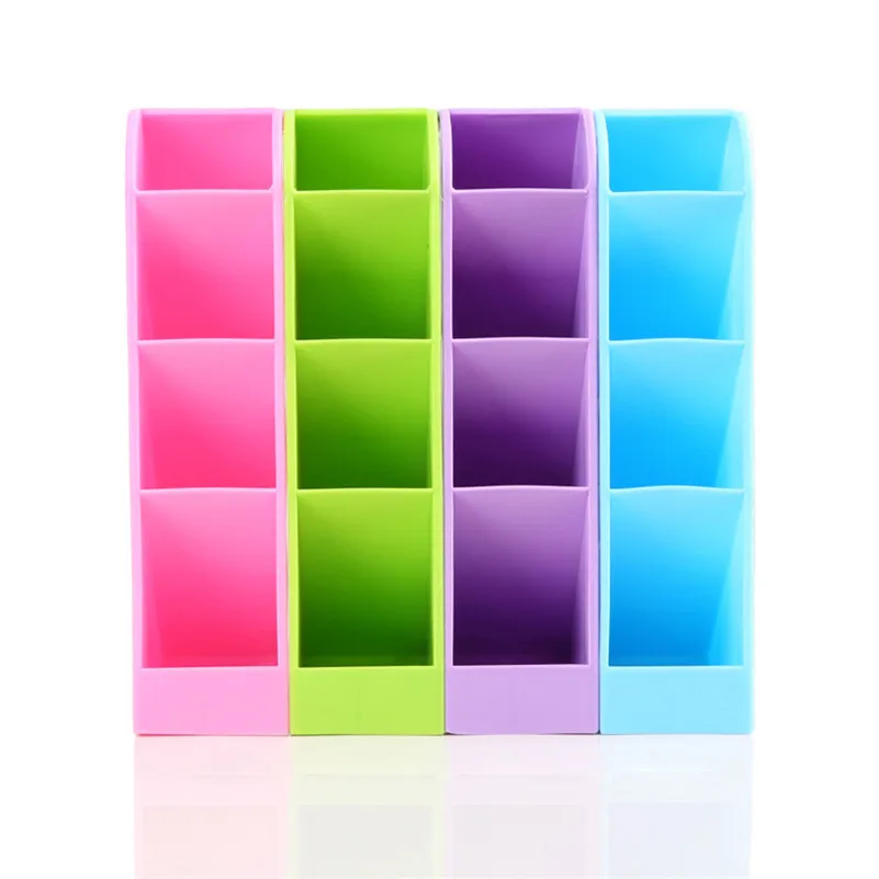 4 Grids Stationery Desktop Storage Box Case Make Up Holder Pen Pencil Organizer