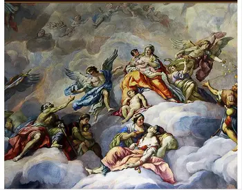

Customized 3d photo wallpaper 3d ceiling wallpaper murals Angels blessing frescoes in the world ceiling murals home
