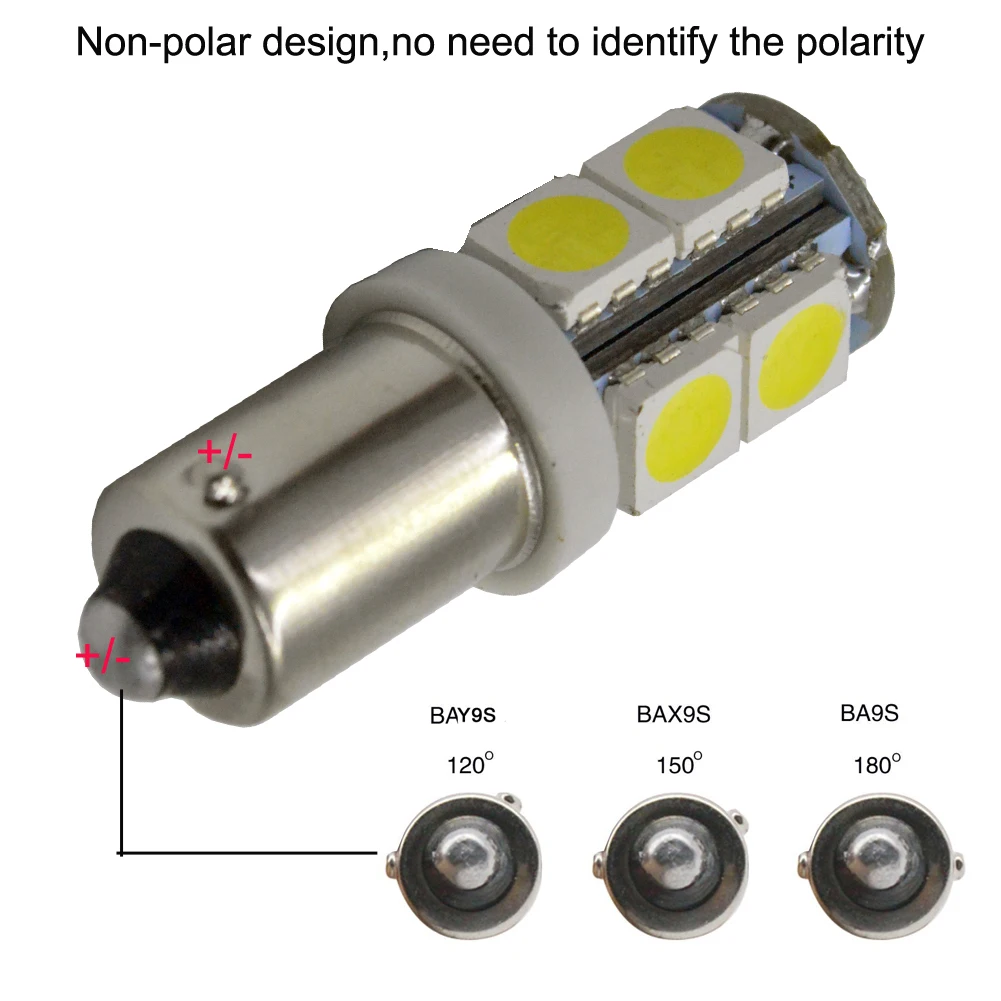 10 шт яркий 6/12/24 V автомобиль свет BAX9S H6W BAY9S H21W Нет-Полярный Led лампы BA9S T4W автомобилей номерных знаков свет настольная лампа белый