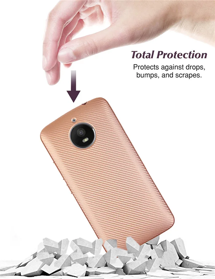 

For Motorola Moto E4 / E4 Plus EU version case Luxury Full Cover Protective Carbon Fiber Soft TPU Cover Case for MOTO E4 plus