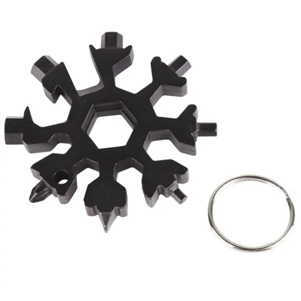 Best 18 in 1 Multi function Snowflake Tool Card Portable Outdoor Bicycle Repair Bottle Opener With Keychain