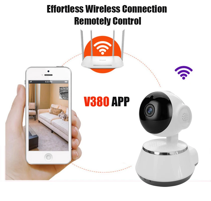 Новая беспроводная ip камера видеонаблюдения 720 P WiFi мини PTZ безопасность 360