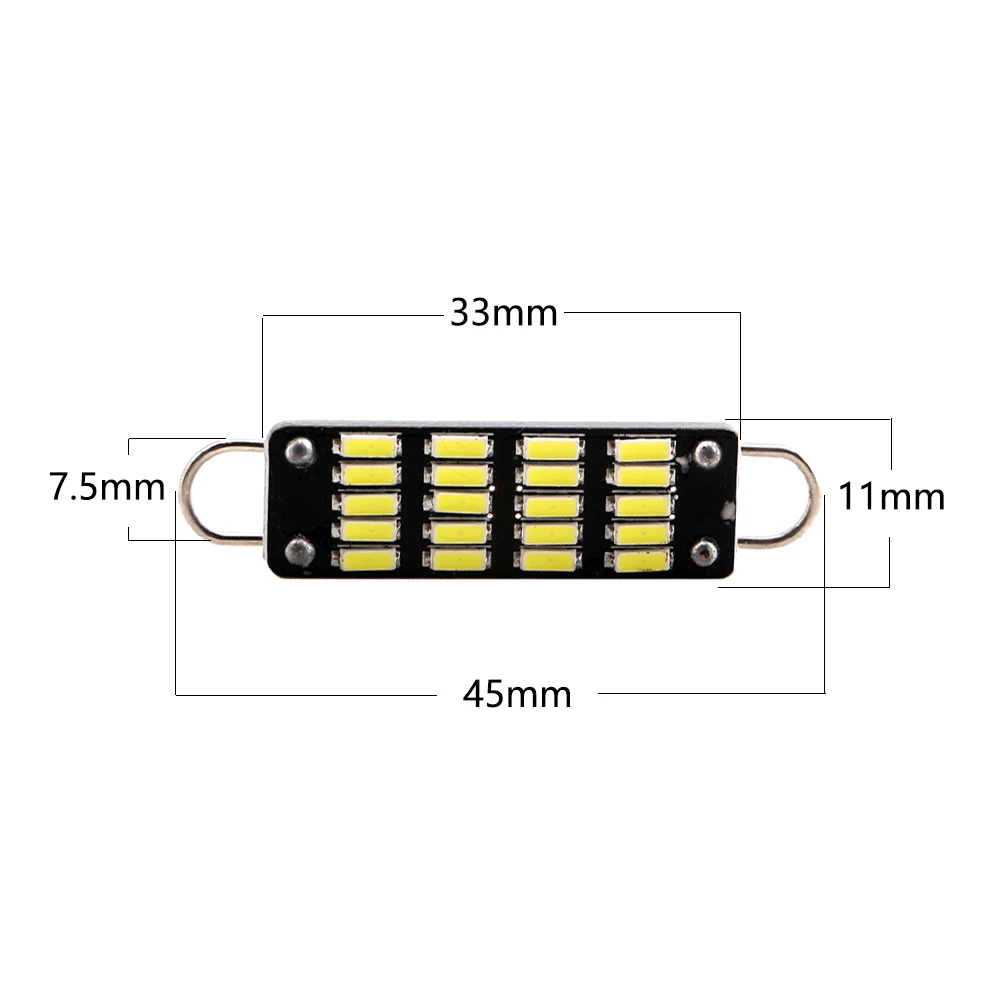 YM E Bright 10 шт. C5W 44 мм 4014 20 SMD Автомобильная светодиодная лампа для чтения 12 В
