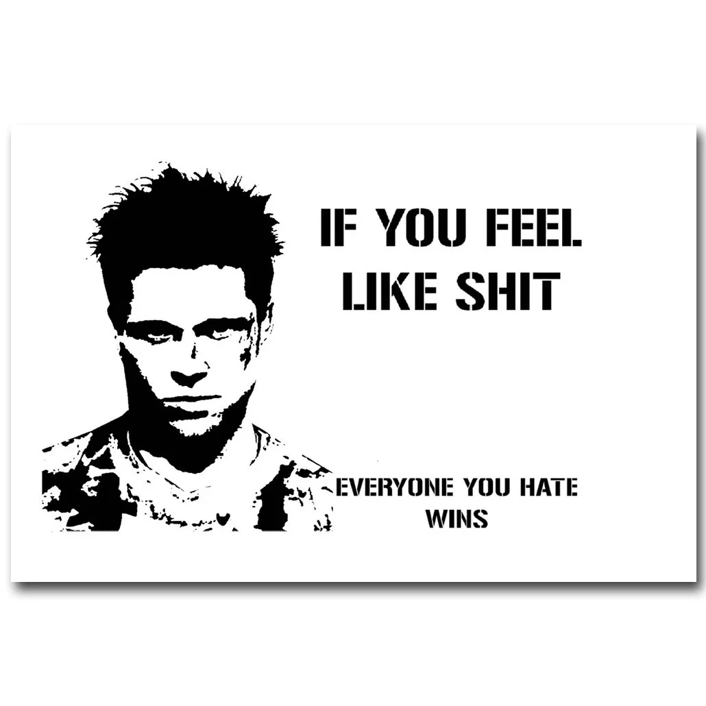 Fight Club Motivational Quote Art Silk Fabric Poster Print 13x20 20x30inch Classic Movie Pictures for Living Room Wall Decor 020 | Дом и сад