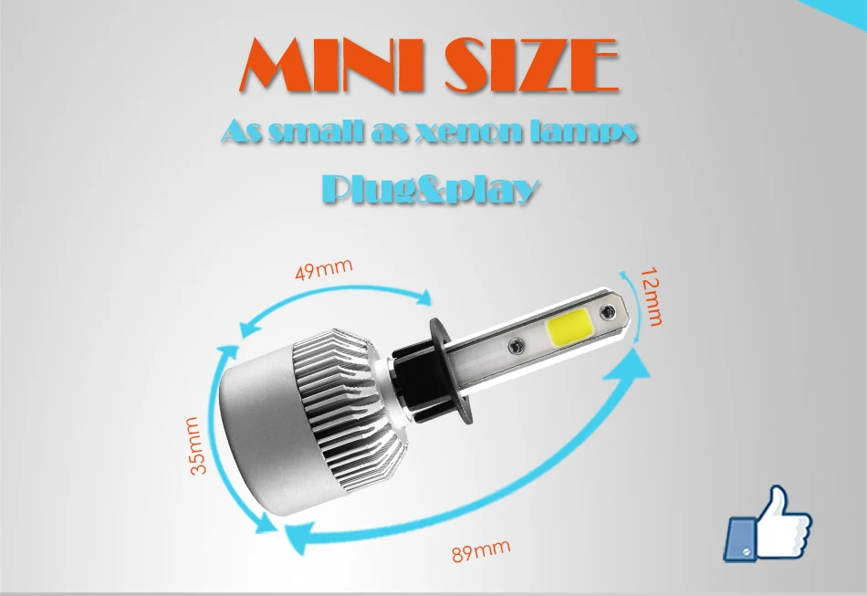 S2 6000K 8000K H7 H4 H8 H9 H11 9005 9006 LED LAMPS (4)