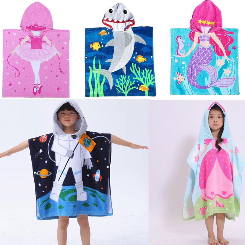 Cartoon Kids Hooded Beach Towel Blanket Super Absorbent Bath Towel Swim Pool Towel Infant Robe Children S Toalha Cape Cloak Towels Aliexpress