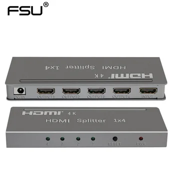 

HDMI Splitter 1 in 4 1 in 2 out support 4K 3D with power line adapter for Monitor PC Computer Macbook HDTV